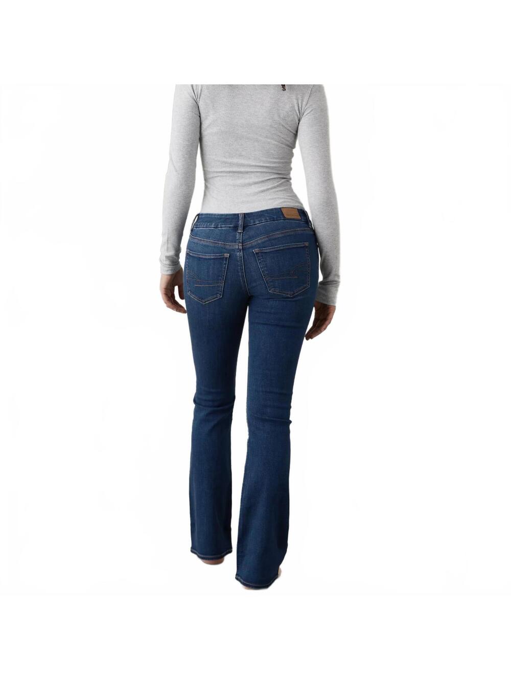 AE Next Level Curvy Low-Rise Kick Bootcut Jean American Eagle Simply Dark Sz 0R